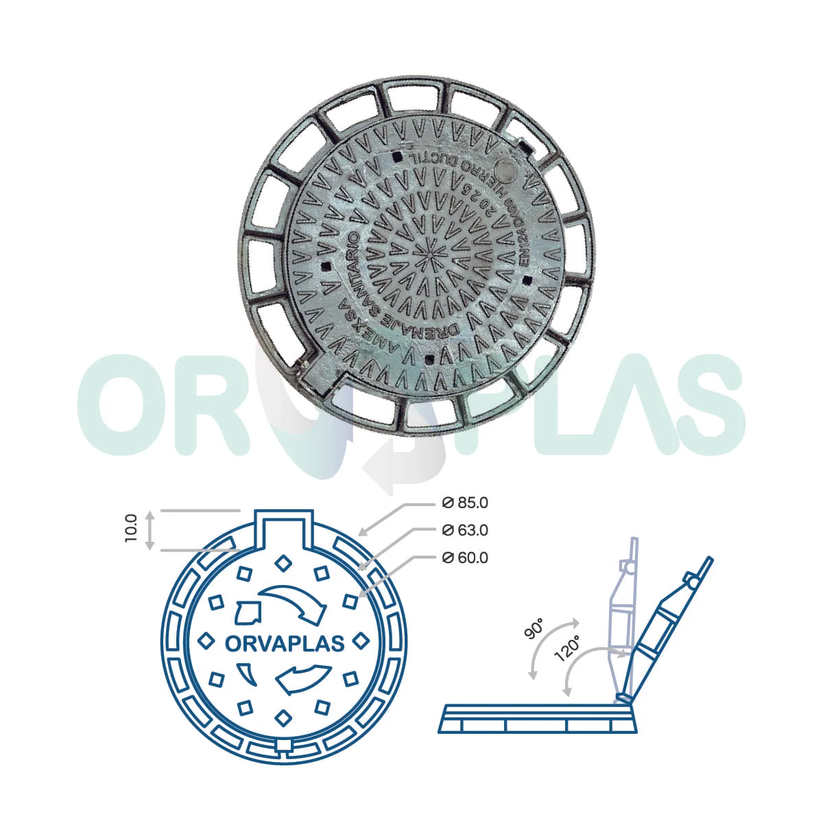 Brocal y Tapa para Pozo de Visita en Hierro Ductil - Imagen 2
